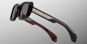 Jacques Marie Mage Aldo Bloodstone - Luxus-Sonnenbrille handgefertigt in Japan mit schwarzem Rahmen und schwarzen Gläsern