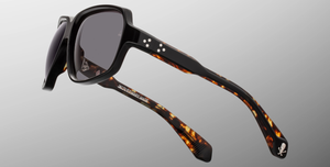 Eckige Jacques Marie Mage Skeleton Bay | Bunker77 | Noir - Luxussonnenbrille mit schwarzem Rahmen und schwarzen Gläsern