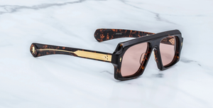 Eckige Jacques Marie Mage Decato | Bunker77 | Agar - Luxussonnenbrille mit braunem Rahmen und braunen Gläsern