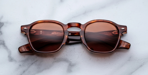Jacques Marie Mage Zephirin 47 | Bourbon - runde Luxussonnenbrille mit braunem Rahmen und braunen Gläsern