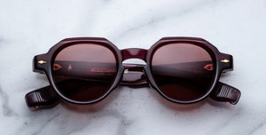 Jacques Marie Mage Pontian | Amarena aviator Sonnenbrille mit rotem Rahmen und roten Gläsern