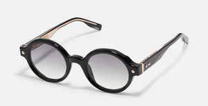 John Dalia P13 | C105 - Luxussonnenbrille mit Roségold Rahmen und grauen Gläsern.