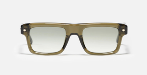 John Dalia P18 | C163 - Luxussonnenbrille mit goldenem Rahmen und grünen Gläsern.