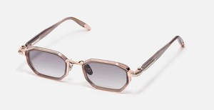 John Dalia Axel | C476 - Luxussonnenbrille mit roségoldenem Rahmen und roten Gläsern.