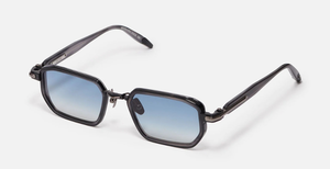 John Dalia Miles | C426 - Luxussonnenbrille mit schwarzem Rahmen und grauen Gläsern.