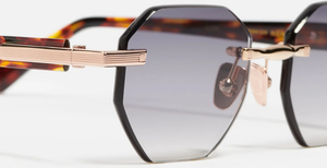 John Dalia Timothy C519 - Luxussonnenbrille in Roségold mit grauen Gläsern