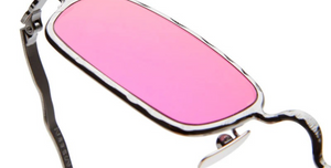 Kuboraum Z18 GM eckige Sonnenbrille it silbernem Rahmen und pinken Gläsern