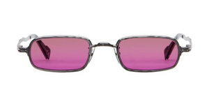 Kuboraum Z18 GM eckige Sonnenbrille it silbernem Rahmen und pinken Gläsern