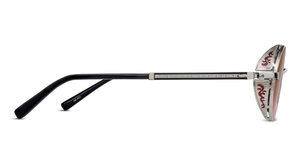 Matsuda M3137 Palladium White - Red - Luxussonnenbrille mit silbernem Rahmen und roten Gläsern handgemacht in Japan