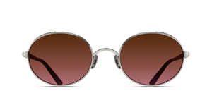 Matsuda M3137 Palladium White - Red - Luxussonnenbrille mit silbernem Rahmen und roten Gläsern handgemacht in Japan
