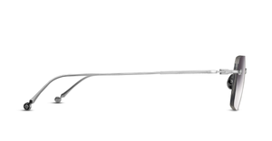 Matsuda M5008 | Brushed Silver - Luxussonnenbrille mit silbernem Rahmen und grauen Gläsern handgemacht in Japan