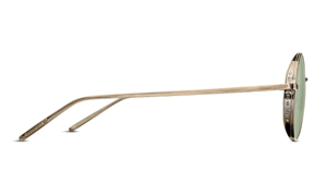 M3087 | Antique Gold - Luxussonnenbrille mit goldenem Rahmen und grünen Gläsern