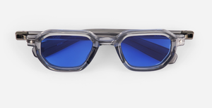 Izar | MTC/AS-1 - luxuriöse Sonnenbrille in weiß mit blauen verlaufsgläsern, gefertigt in Japan