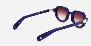 Elnat | SHB/RG-1 - luxuriöse Sonnenbrille in blau mit braunen verlaufsgläsern, gefertigt in Japan