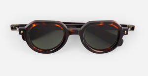 Elnat | TT/AG-1 - luxuriöse Sonnenbrille in braun mit grünen verlaufsgläsern, gefertigt in Japan