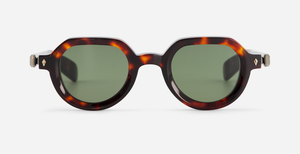 Elnat | TT/AG-1 - luxuriöse Sonnenbrille in braun mit grünen verlaufsgläsern, gefertigt in Japan