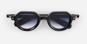 Elnat | N/AS-1 - luxuriöse Sonnenbrille in schwarz mit blauen verlaufsgläsern, gefertigt in Japan