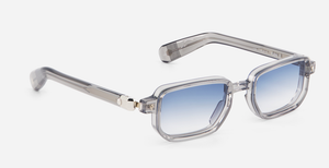 Ran II | MTC/P-1 - luxuriöse Sonnenbrille in weiß mit blauen verlaufsgläsern, gefertigt in Japan