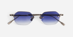 Sato Terebellum II | AS/P randlose Luxussonnebrille mit polygonale Gläsern in Blau mit Metallbügel
