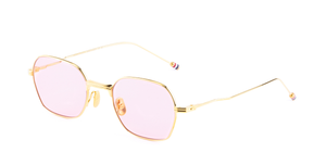Thom Browne 936D 712 Sonnenbrille in Gold und Rosa - in Japan hergestellte Luxusbrille aus Titan