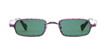 Kuboraum Z18 | FX eckige Sonnenbrille mit pinkem Rahmen und grüne Gläser