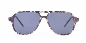 Thom Browne 927A | 025 Piloten Luxus-Sonnebrille mit grauem Rahmen und blauen Gläsern