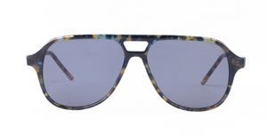 Thom Browne 927A | 416 Piloten Luxus-Sonnenbrille dunkler Rahmen mit blauen Gläsern
