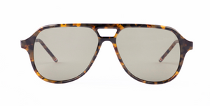 Thom Browne 927A | 205 Piloten Luxus-Sonnebrille mit braunem Rahmen und grünen Gläsern