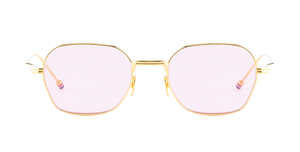 Thom Browne 936D 712 Sonnenbrille in Gold und Rosa - in Japan hergestellte Luxusbrille aus Titan