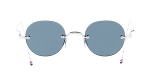 Thom Browne 937a 045 Runde Sonnenbrille Rahmenlos und blauen Gläsern