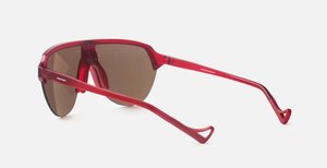 district vision nagata speed blade cradinal sportsonnenbrille in rot mit braunen verspiegelten gläsern