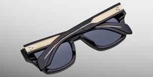 jacques marie mage dealan53 lacquer eckige sonnenbrille in blau mit blauen gläsern