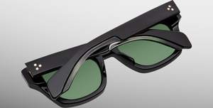 jacques marie mage dealan53 venom eckige sonnenbrille in schwarz mit grünen gläsern