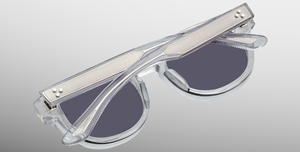 jacques marie mage dr.dream sulfur ovale sonnenbrille in grau transparent mit grauen gläsern