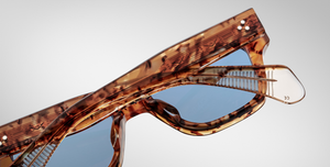 jacques marie mage fellini cairo eckige sonnenbrille in havana mit blauen gläsern