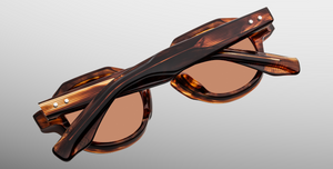 jacques marie mage pontian bourbon pantoförmige sonnenbrille in havana mit braunen gläsern