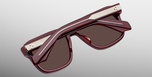 jacques marie mage yves bordeaux eckige sonnenbrille in weinrot mit braunen gläsern