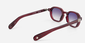 sato menkar rs/as-1 eckige sonnenbrille in rot mit grauen verlaufsgläsern