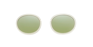 eyevan 804 819 ovale sonnenbrille in gold mit verschiedenen glaseinsätzen und grünen gläsern
