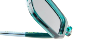 kuboraum p23 hb eckige sonnenbrille in grün mit hellgrauen gläsern