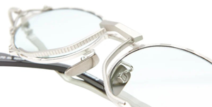 kuboraum Z60 SL ovale Sonnenbrille in silber mit hellgrünen Gläsern