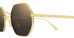 cartier ct0627s 001 eckige sonnenbrille aus titan in gold mit grauen gläsern