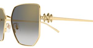 cartier CT0645S 001 eckige sonnenbrille in gold mit grauen verlaufsgläser