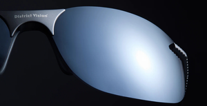 district vision miho windstream graphite eckige randlose sportsonnenbrille in grau mit grauen gläsern