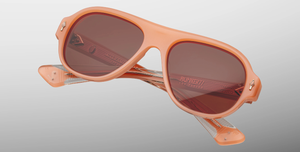 jacques marie mage the player bunker 77 salmon snob sonnenbrille aus acetat in lachsrosa mit rötlichen gläsern