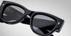 jacques marie mage chelsea black eckige sonnenbrille in schwarz mit schwarzen gläsern