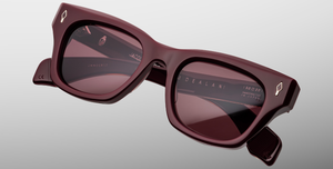 jacques marie mage epoxy II dealan cassis eckige weinrote sonnenbrille mit weinroten gläsern