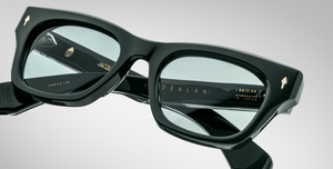 jacques marie mage dealan evergreen eckige sonnenbrille in grün mit grünen gläsern