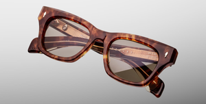 jacques marie mage dealan honeycomb eckige sonnenbrille aus acetat in havana mit braunen gläsern
