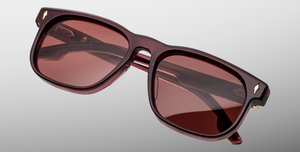 Jacques Marie Mage Dewitt Amarena eckige sonnenbrille in weinrot mit weinroten gläsern